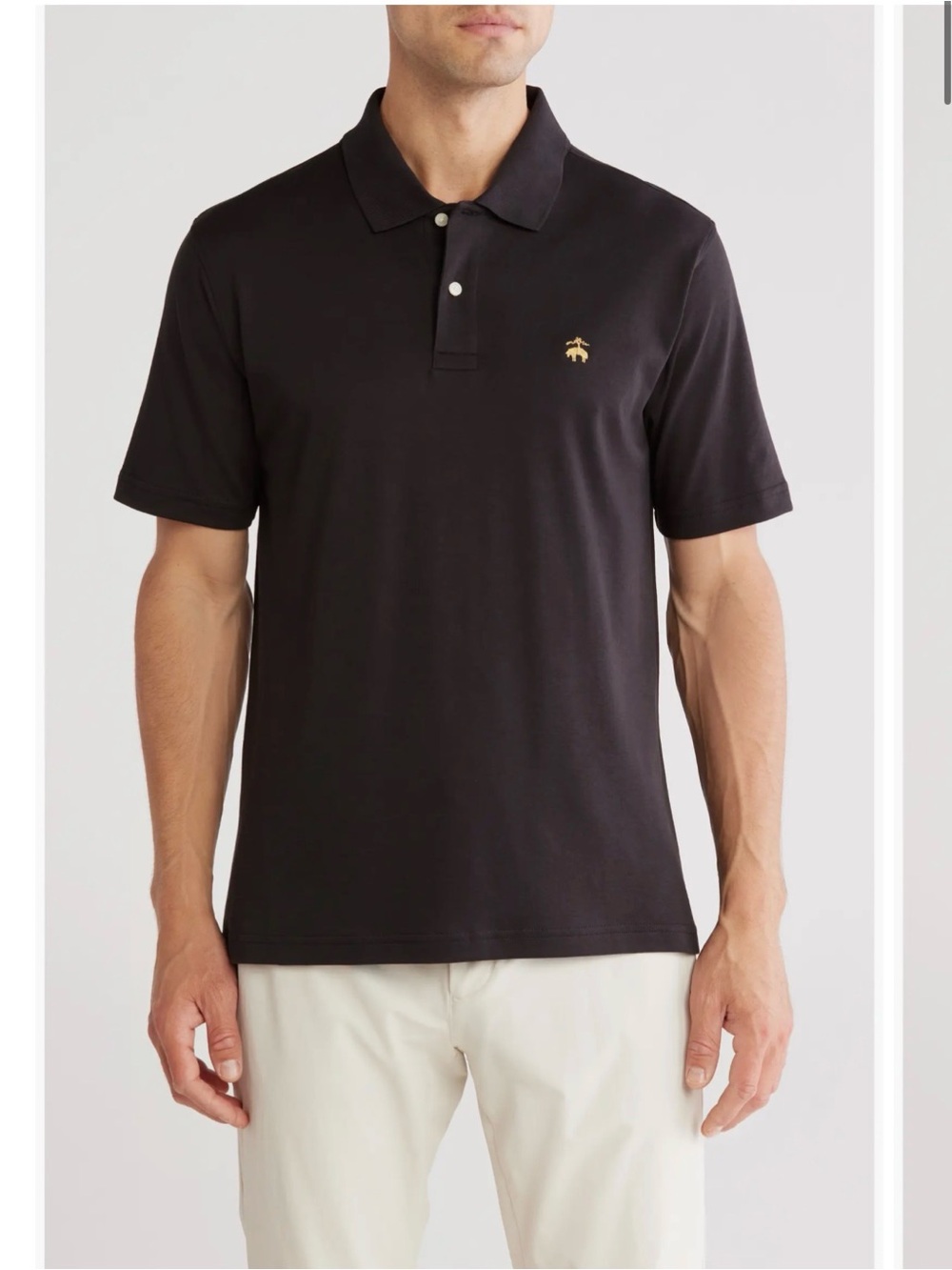 Brooks Brothers Black Polo with Gold Logo